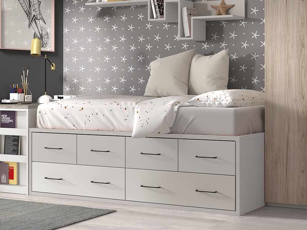 Cama compacta con cajones F022