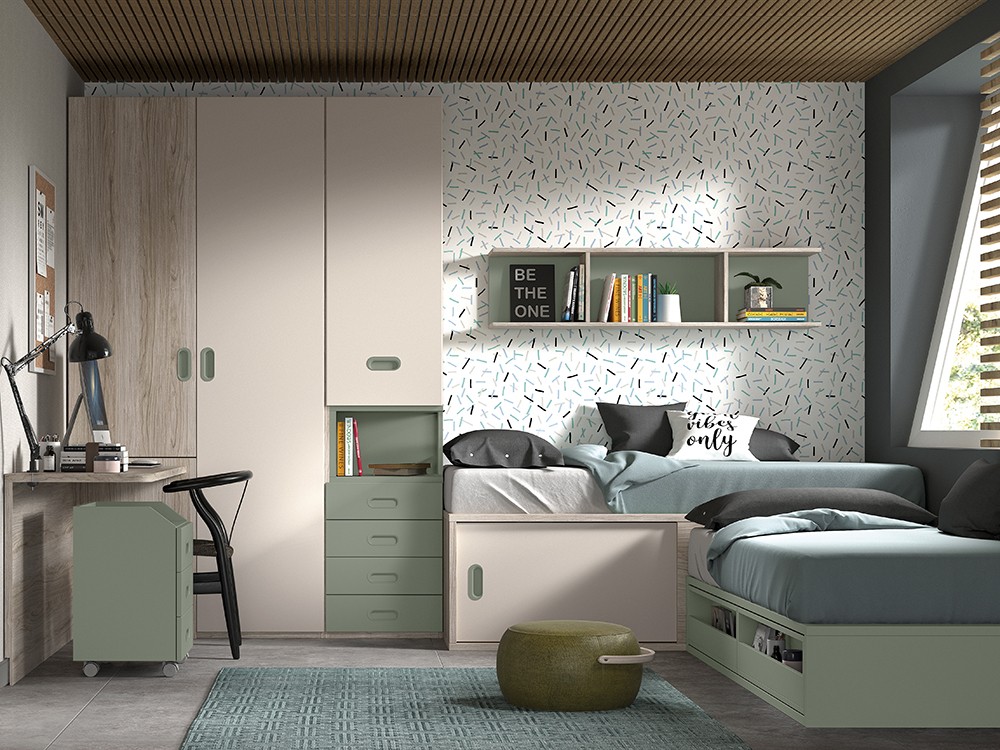 Composición dos camas en L F021