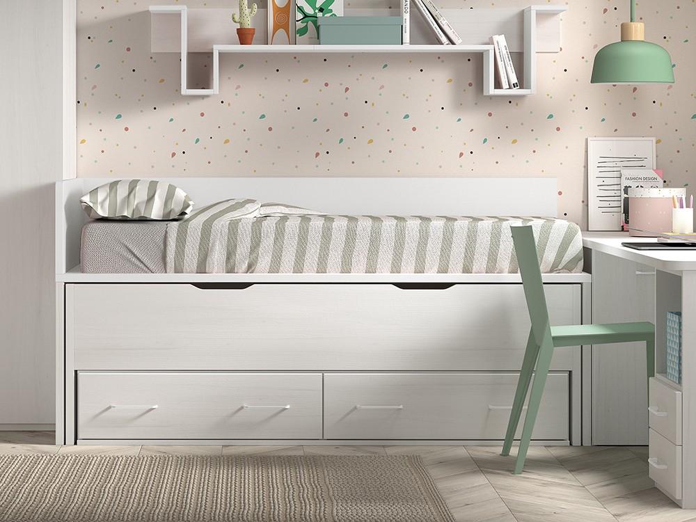 Bicama con nido y cajones F019