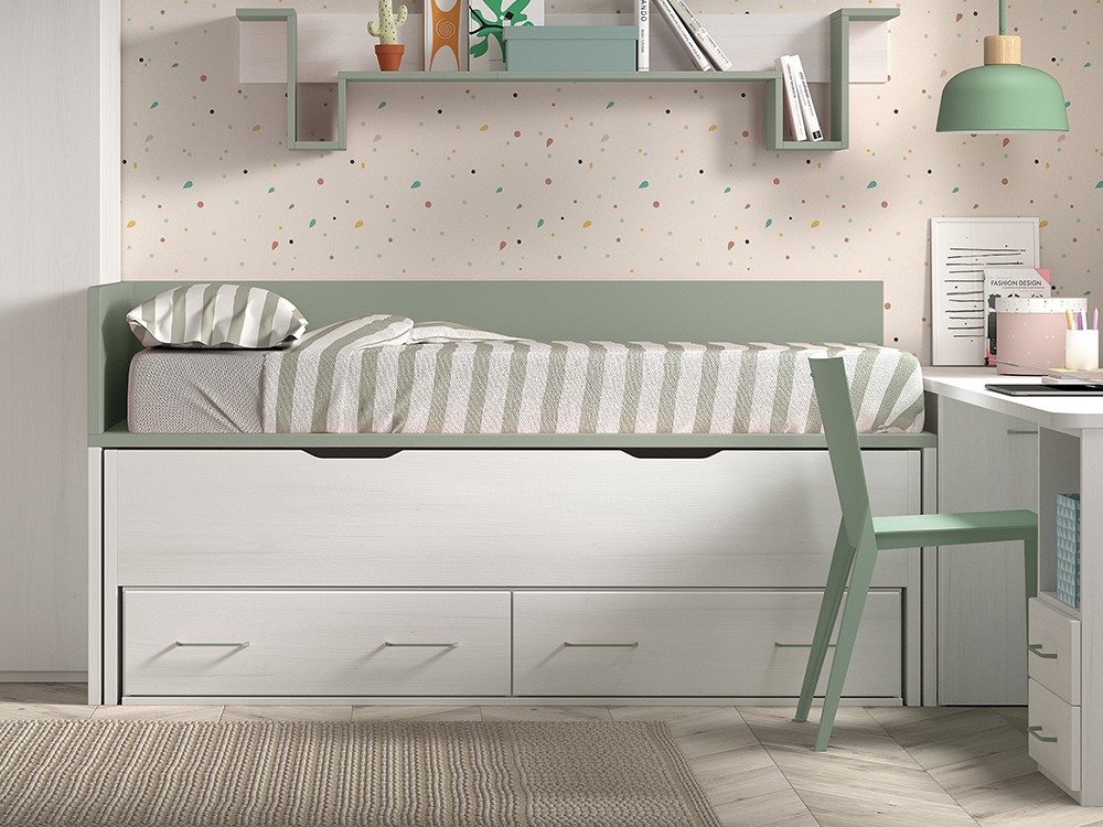 Bicama con nido y cajones F019