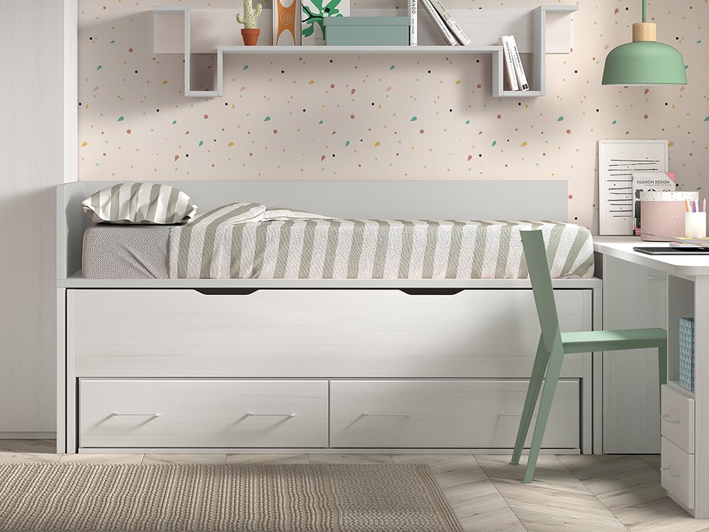 Bicama con nido y cajones F019