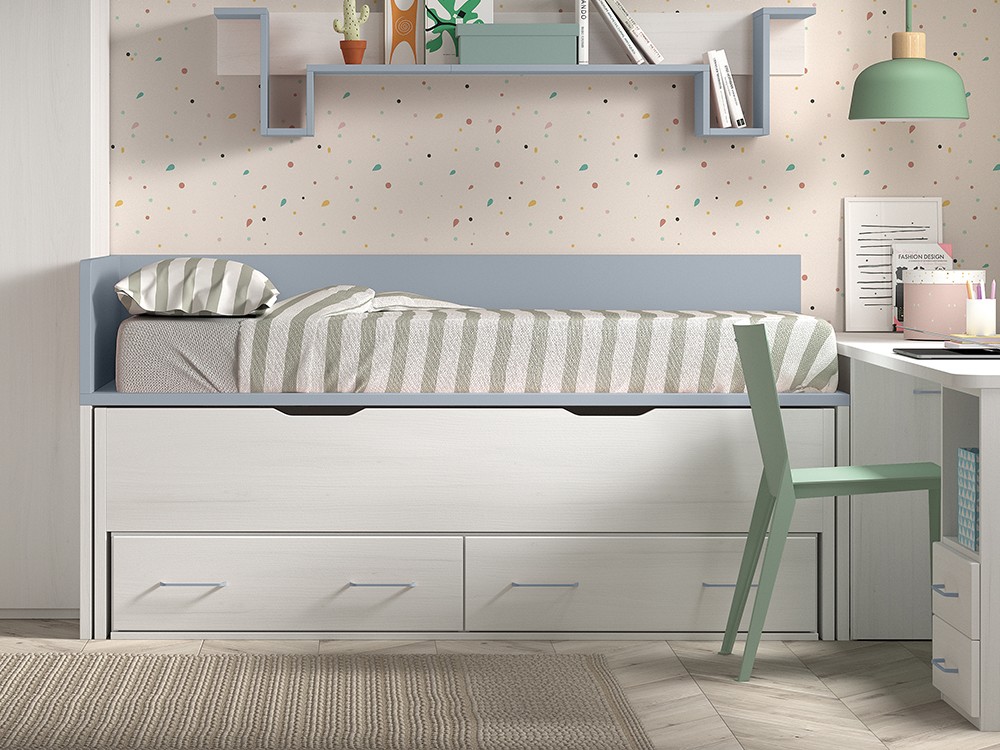 Bicama con nido y cajones F019