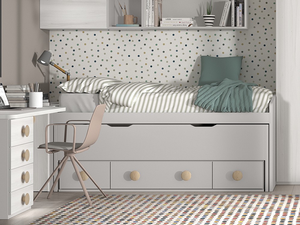 Bicama con nido y cajones F018