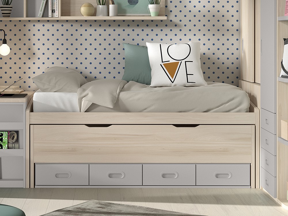 Composición Bicama con cajones F017