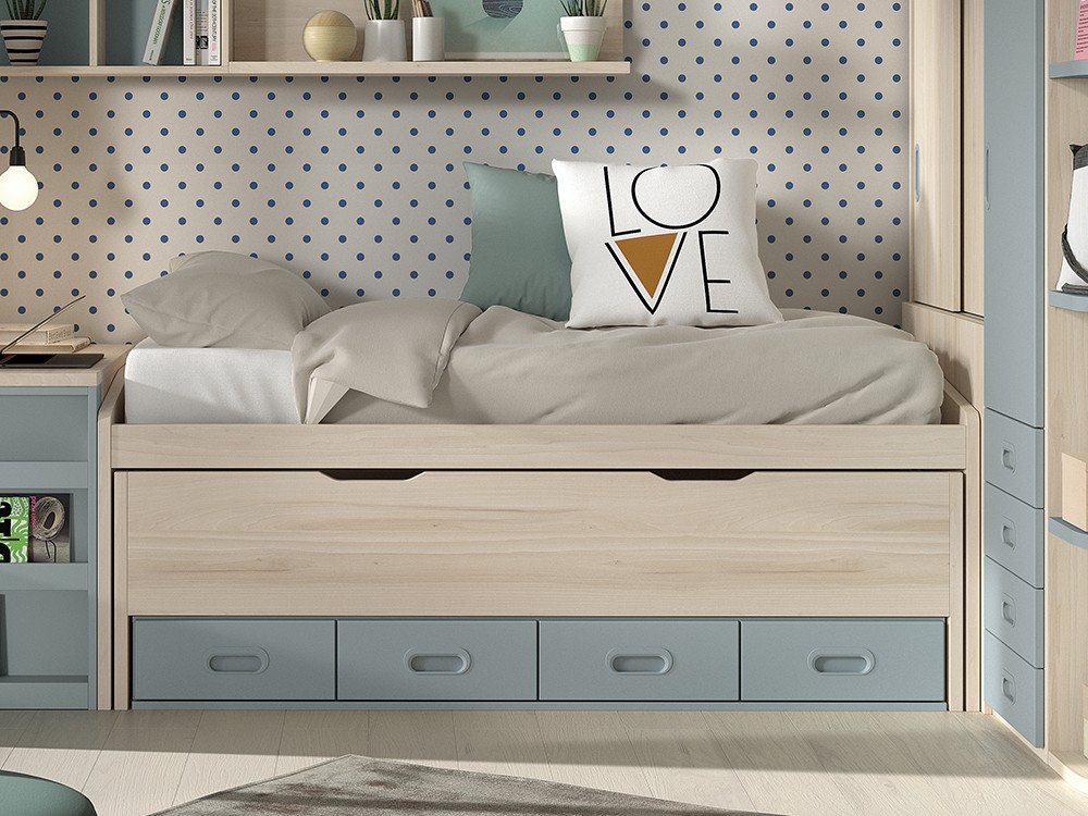 Composición Bicama con cajones F017