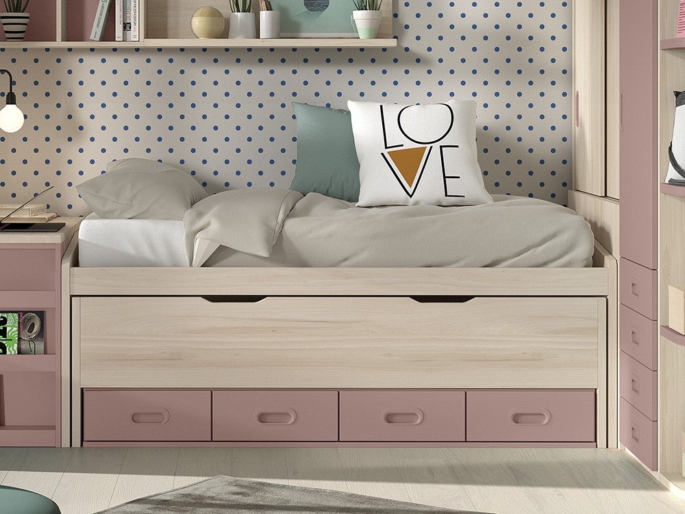 Composición Bicama con cajones F017