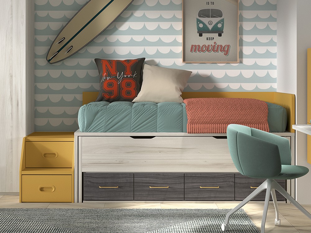 Bicama compacta con escalera F015