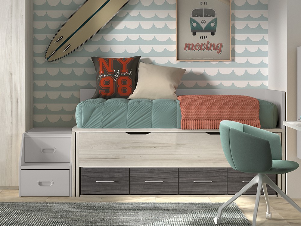 Bicama compacta con escalera F015