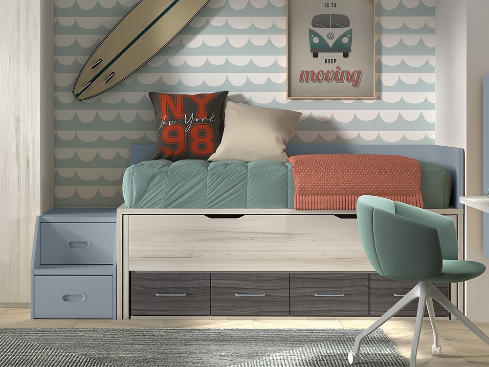 Bicama compacta con escalera F015