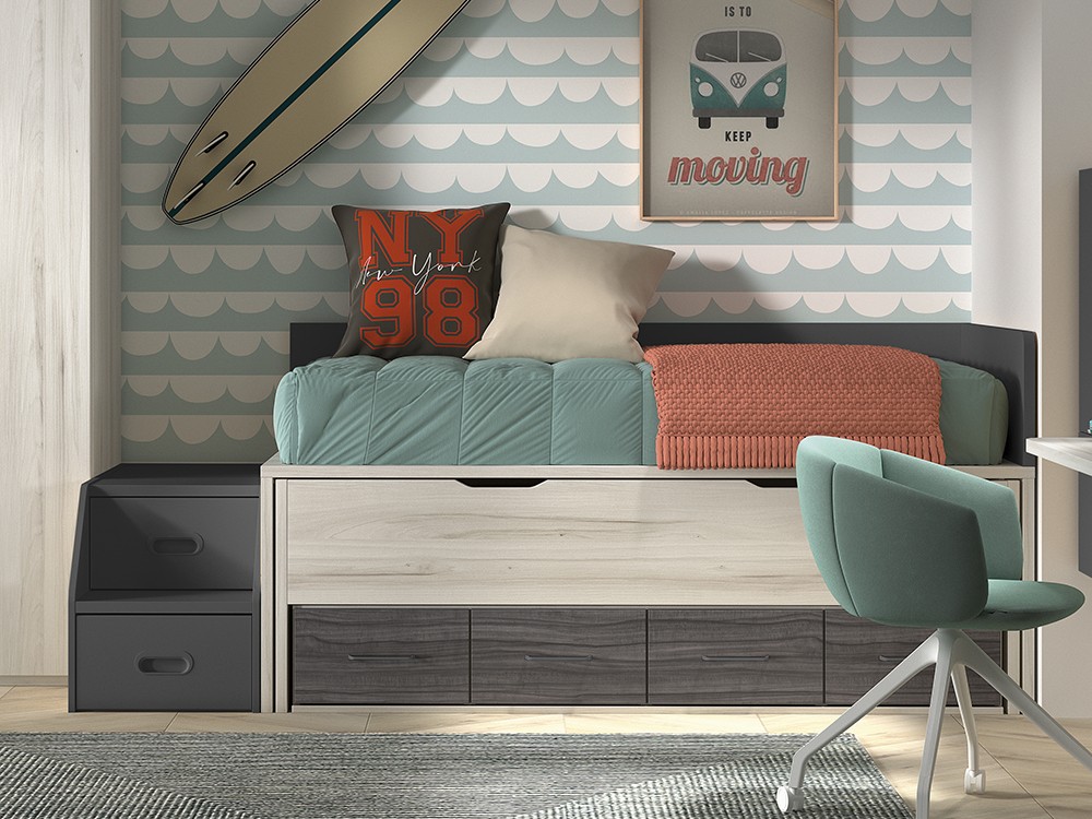 Bicama compacta con escalera F015