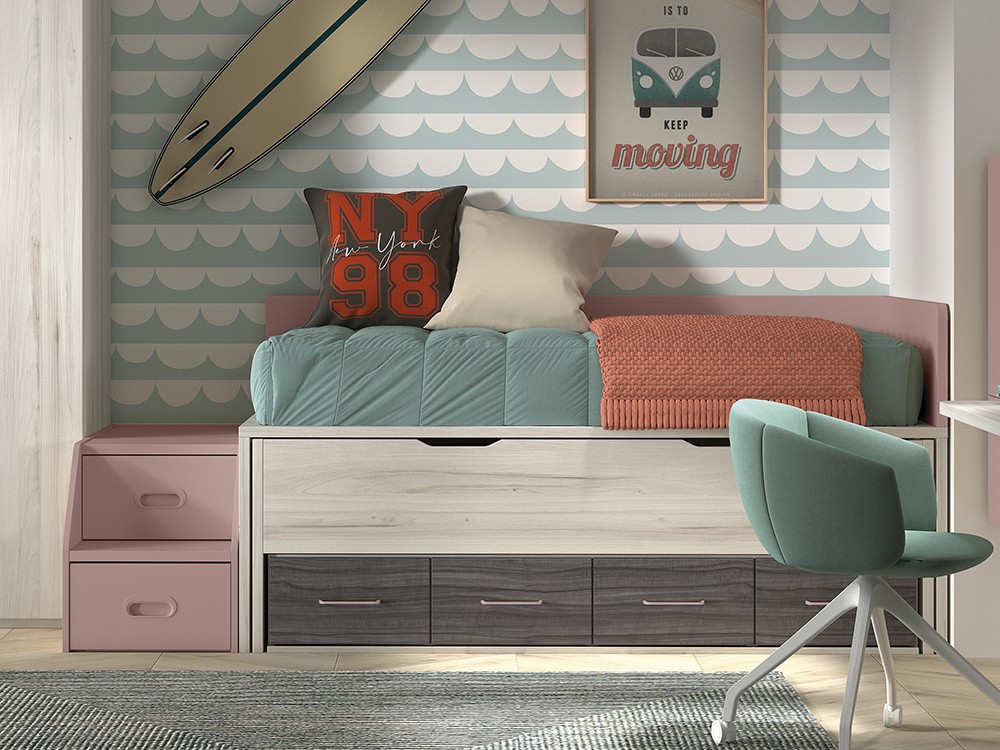 Bicama compacta con escalera F015