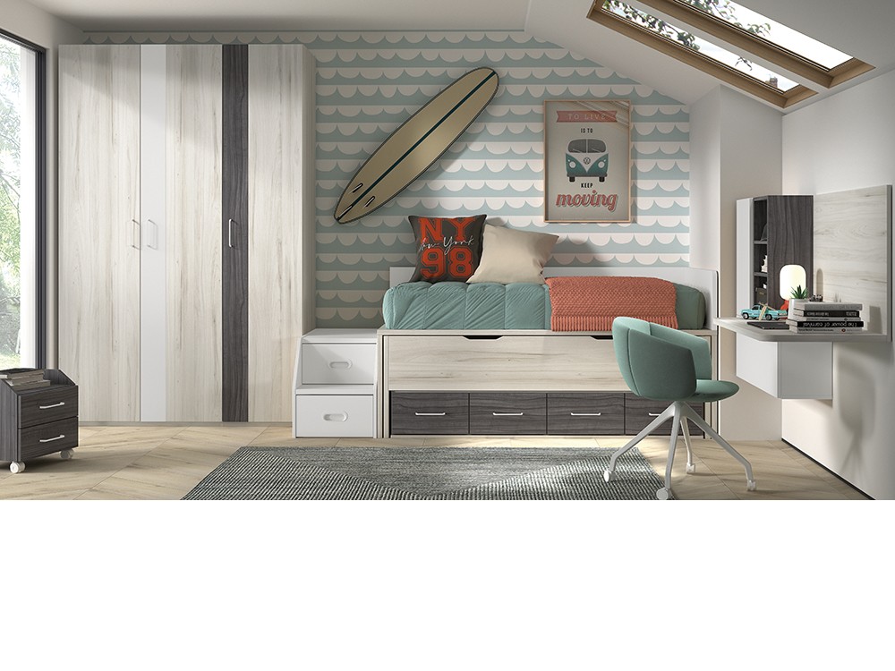 Bicama compacta con escalera F015