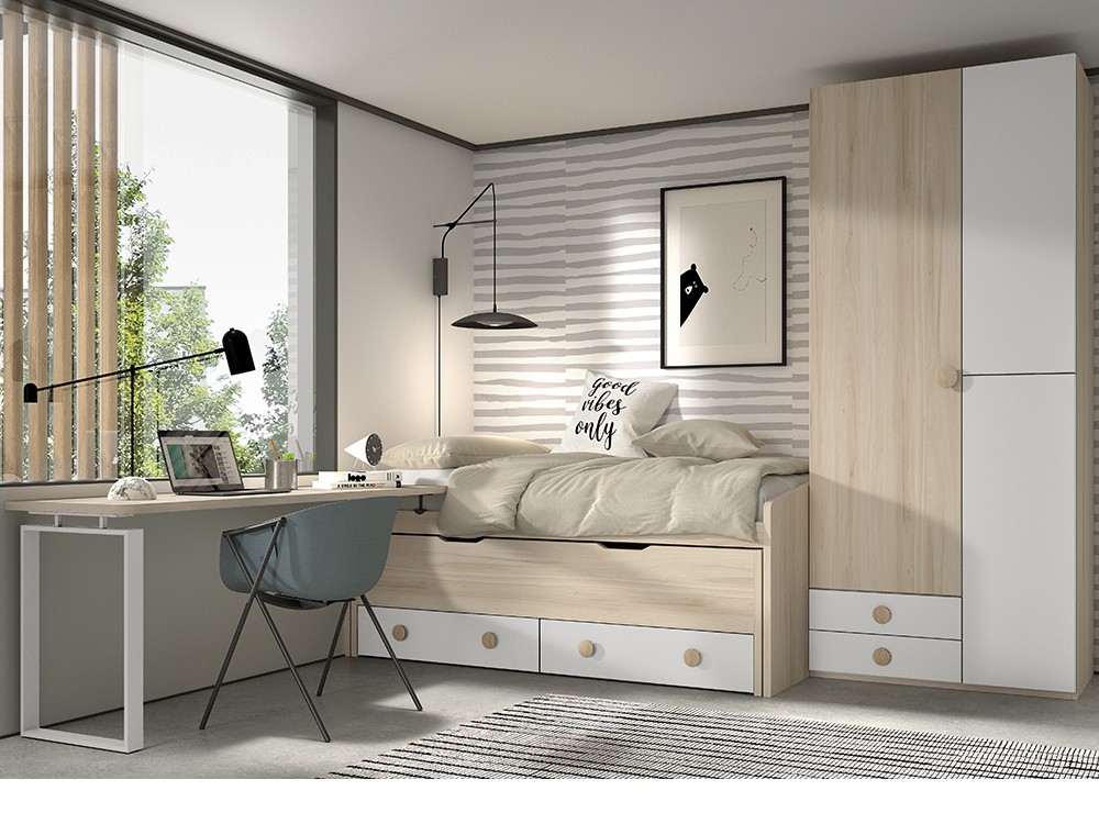 Bicama con cajones y nido F013