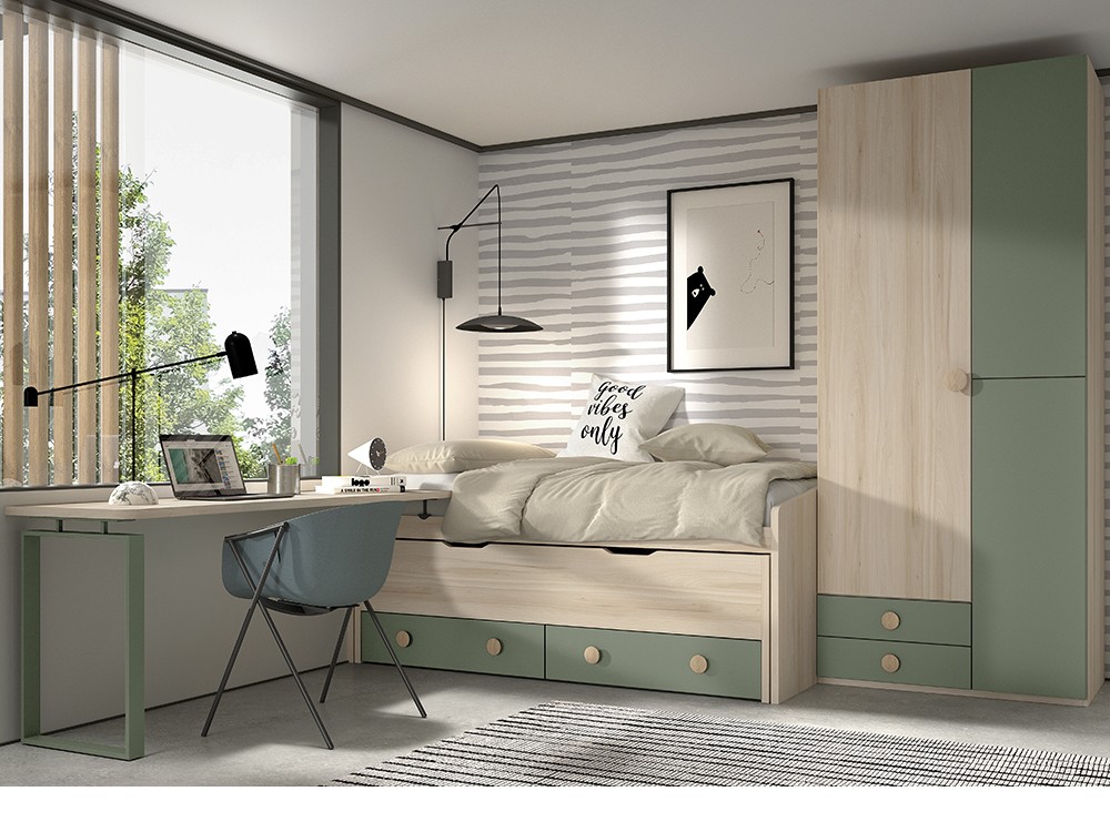 Bicama con cajones y nido F013