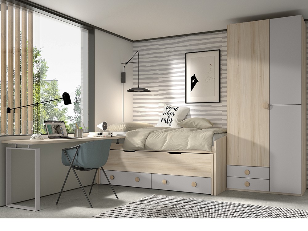 Bicama con cajones y nido F013