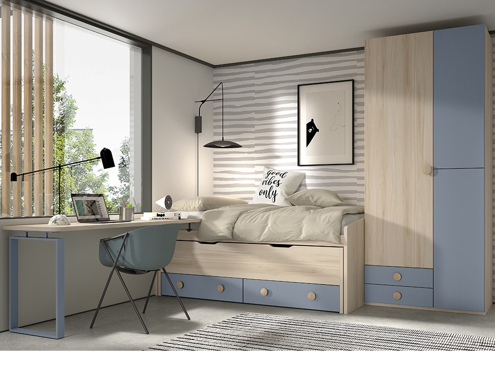 Bicama con cajones y nido F013