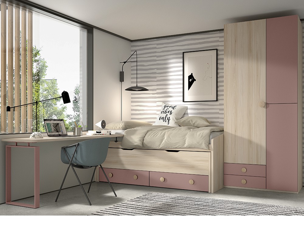 Bicama con cajones y nido F013