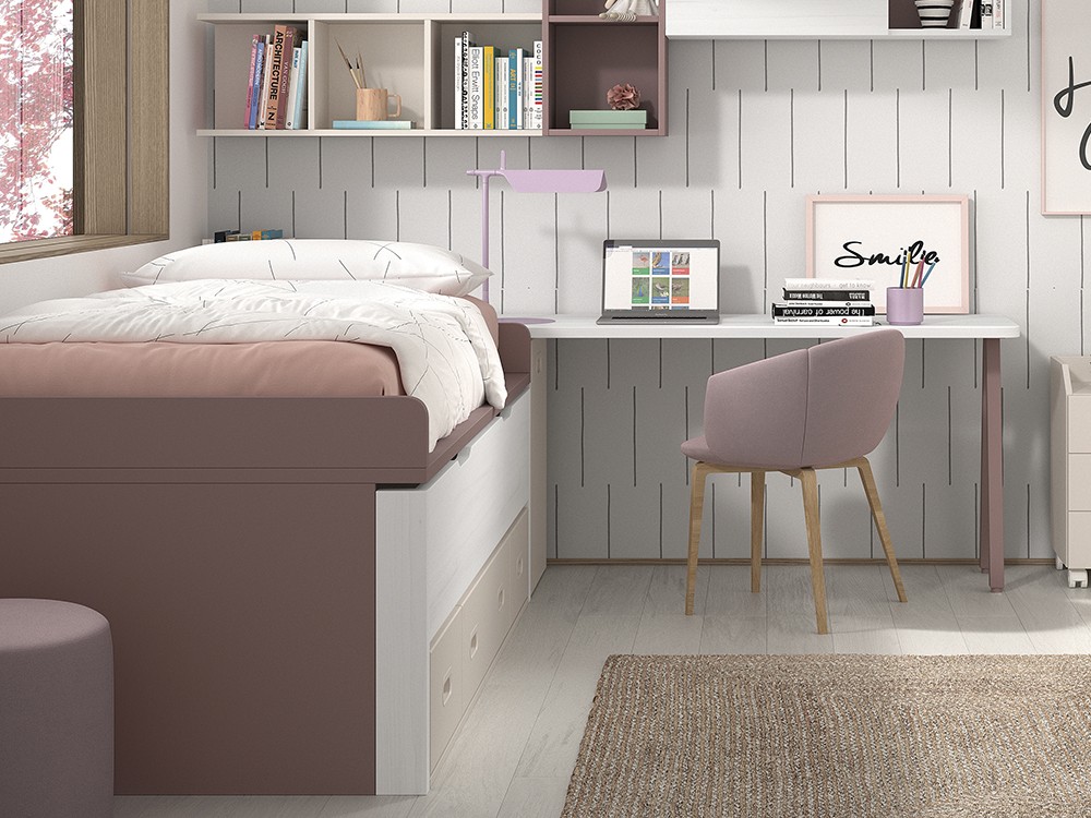 Bicama con cajones y nido F012