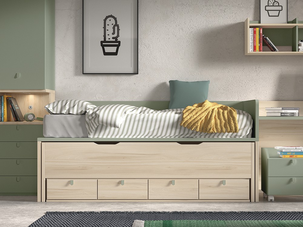 Bicama con cajones y nido F011