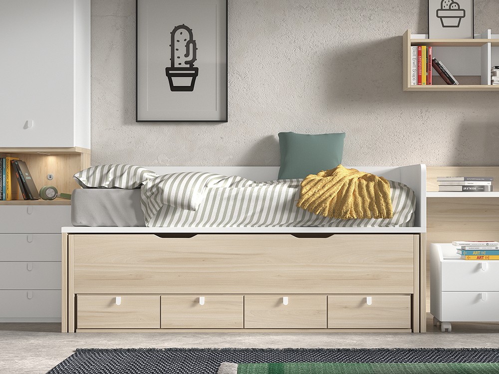 Bicama con cajones y nido F011