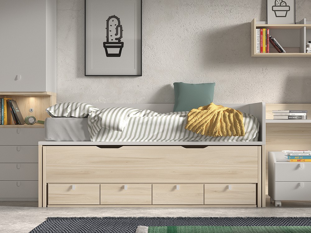 Bicama con cajones y nido F011