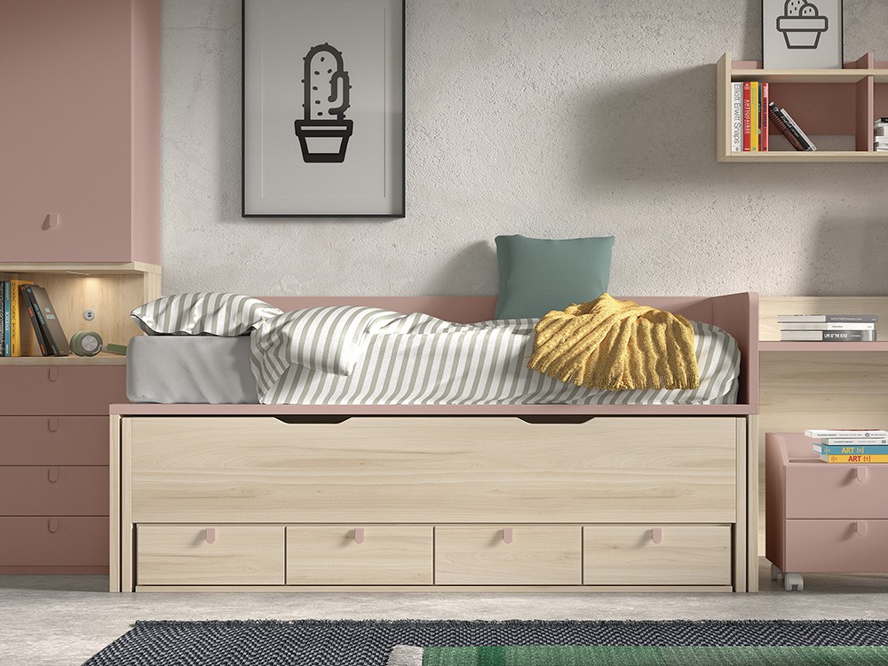 Bicama con cajones y nido F011