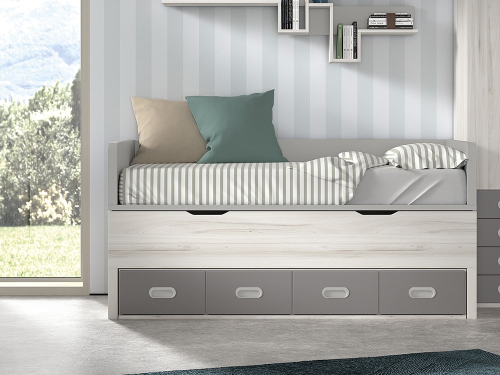 Bicama compacta con cuatro contenedores Formas F001