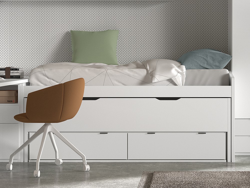 Bicama con nido y cajones F006