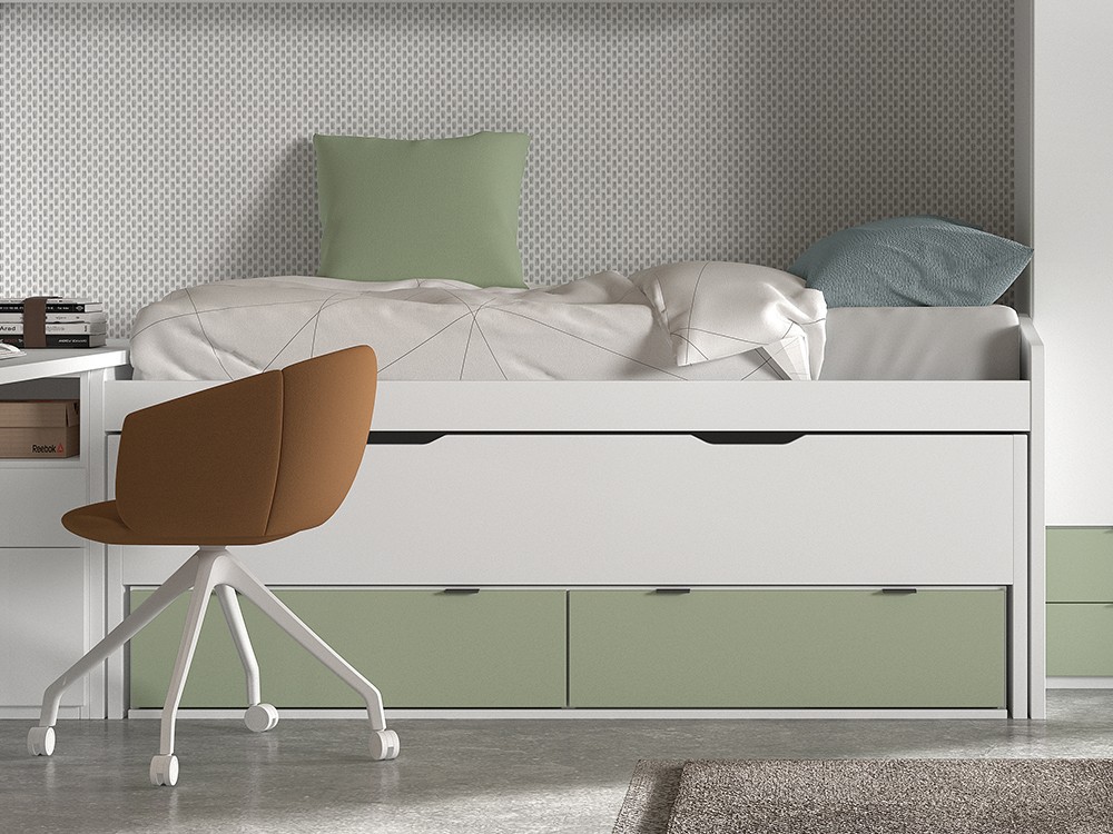 Bicama con nido y cajones F006