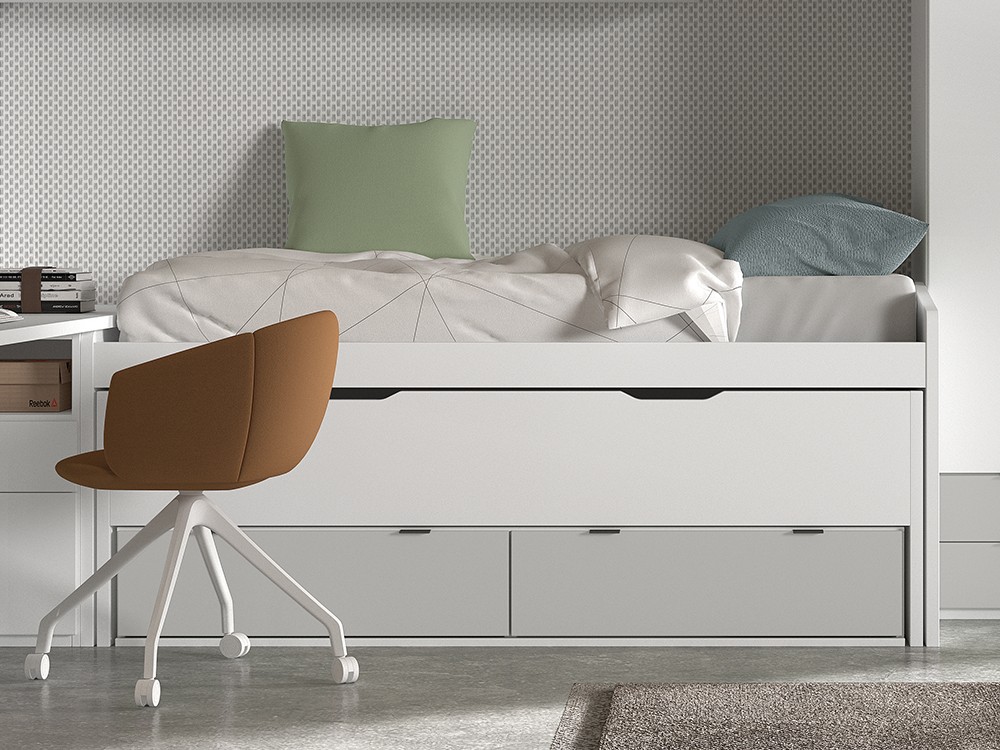 Bicama con nido y cajones F006