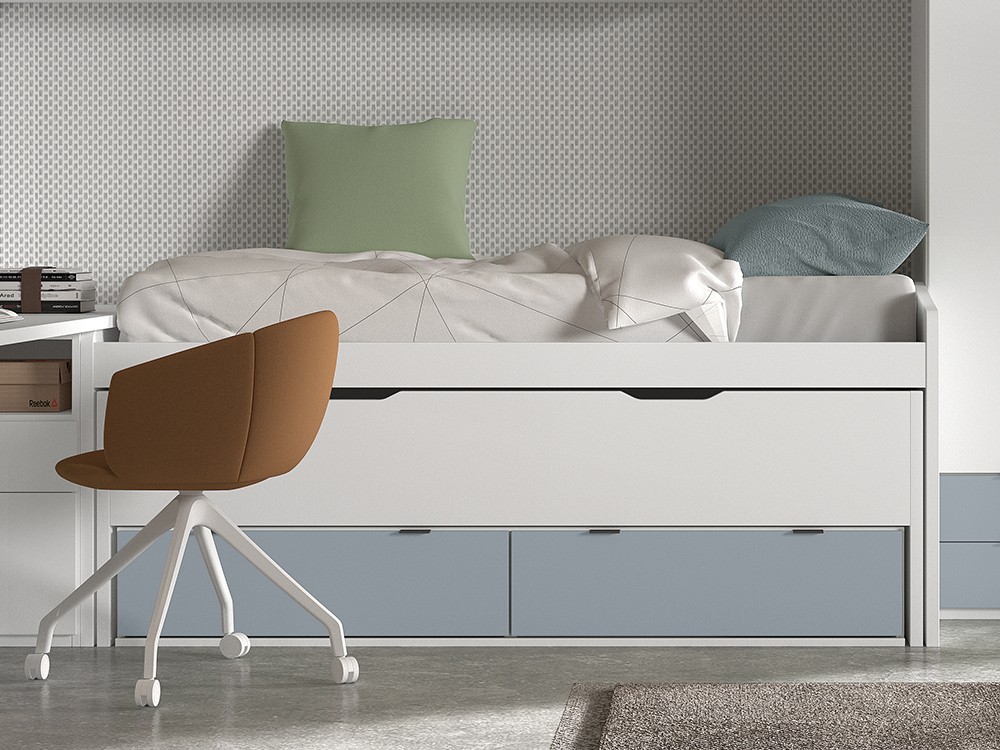 Bicama con nido y cajones F006