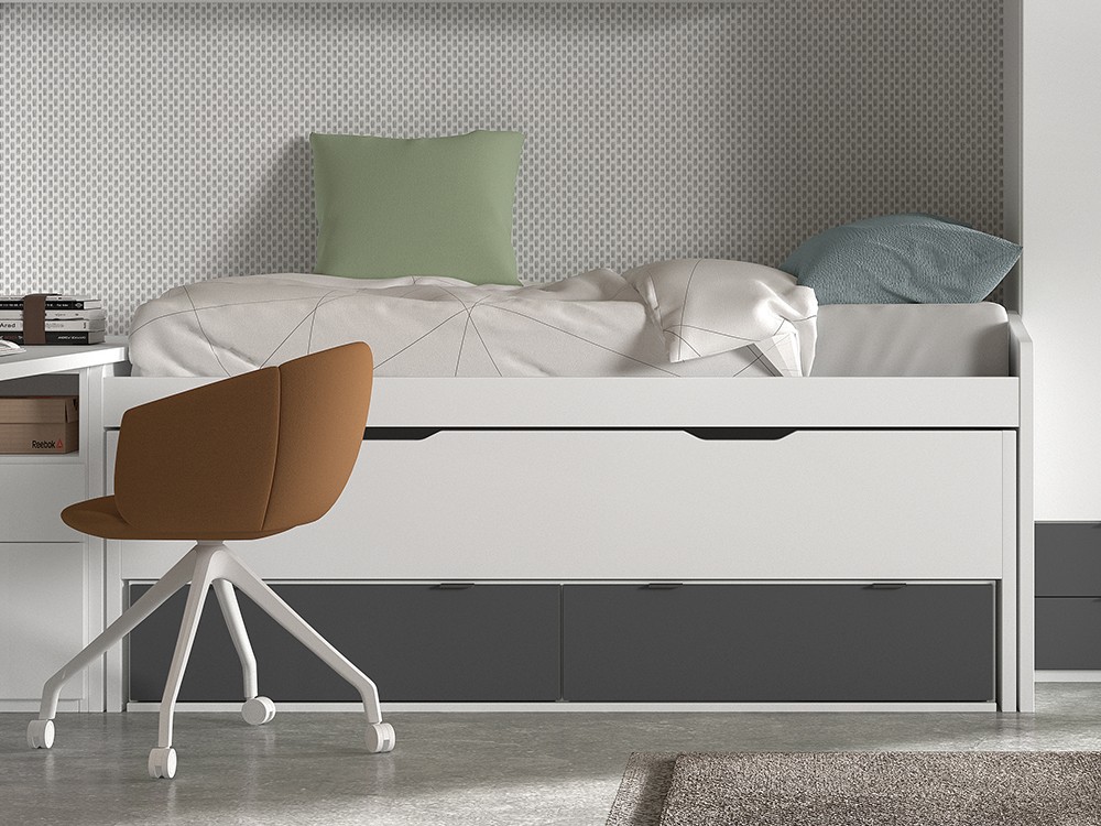 Bicama con nido y cajones F006