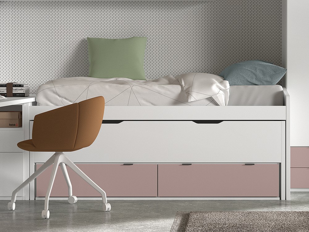 Bicama con nido y cajones F006