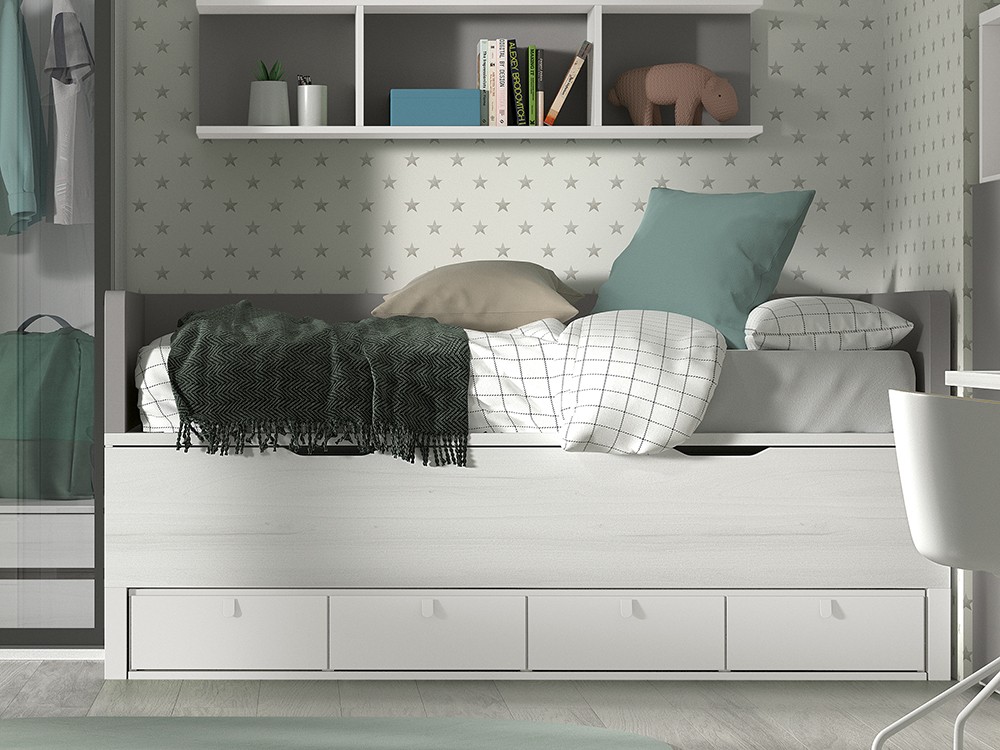 Bicama compacta con cuatro cajones Formas F003