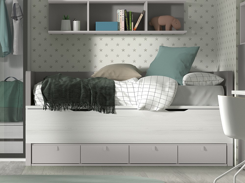 Bicama compacta con cuatro cajones Formas F003