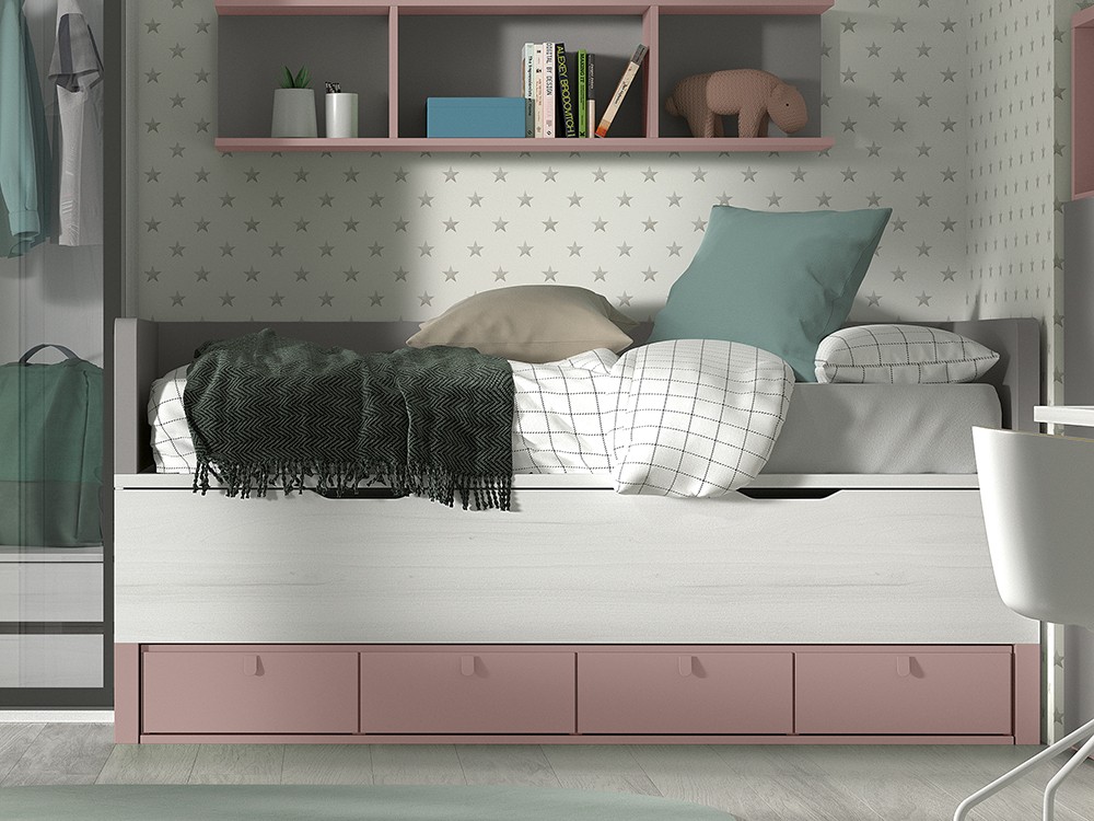 Bicama compacta con cuatro cajones Formas F003