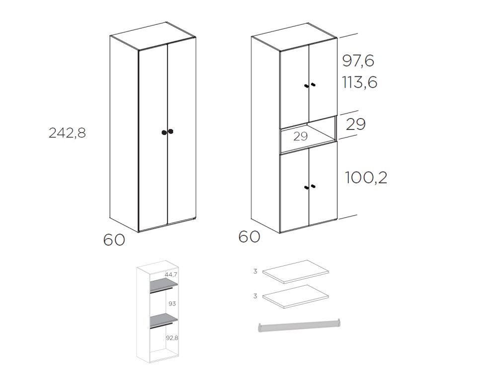Medidas armario recibidor New Home de Tegar mobel