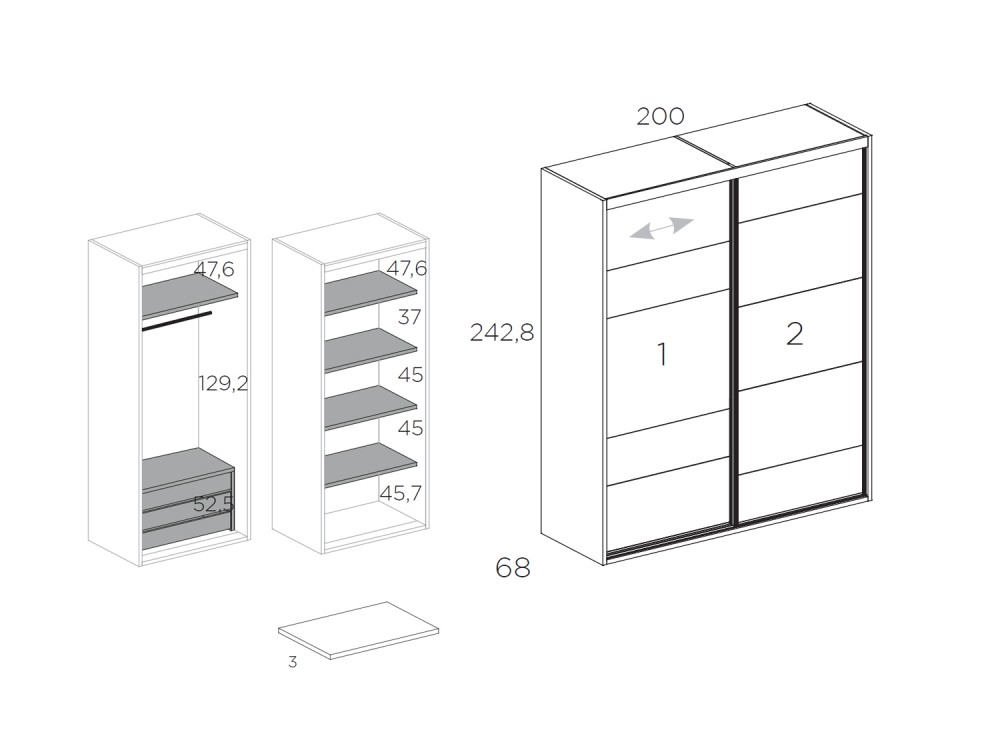 Armario con dos puertas correderas New Home