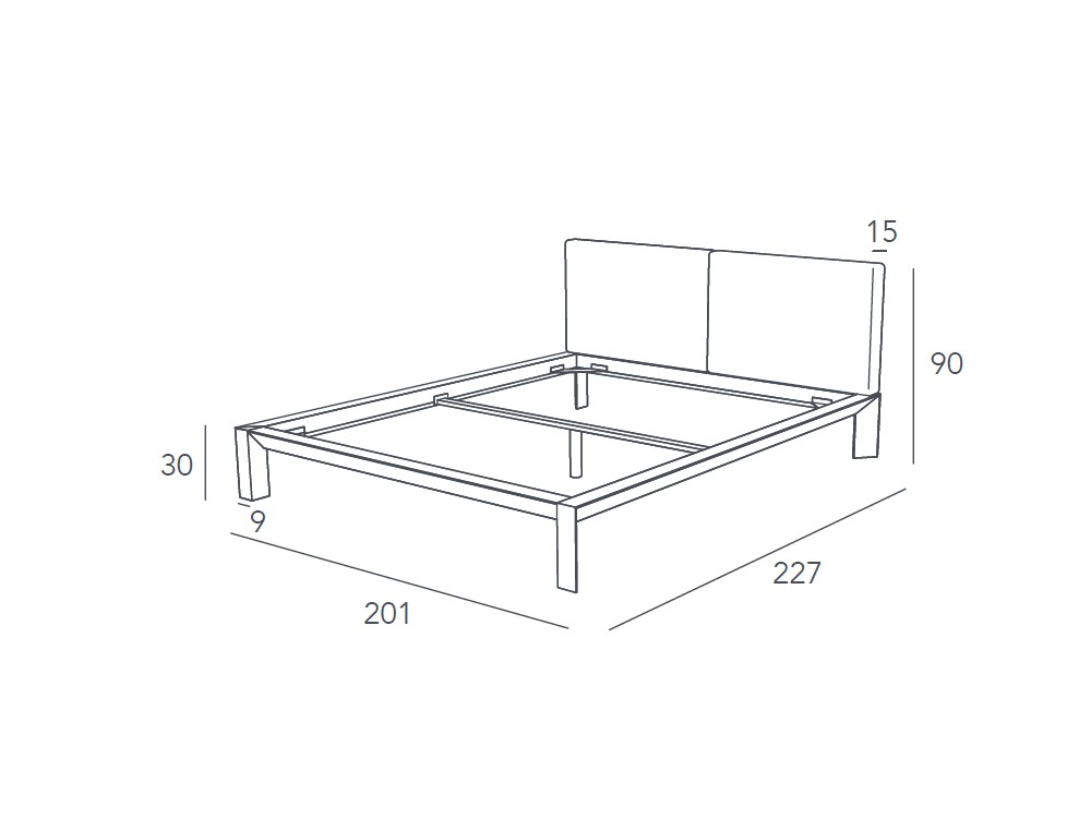 Medidas 180x200cm de la cama Ethan tapizada Besform