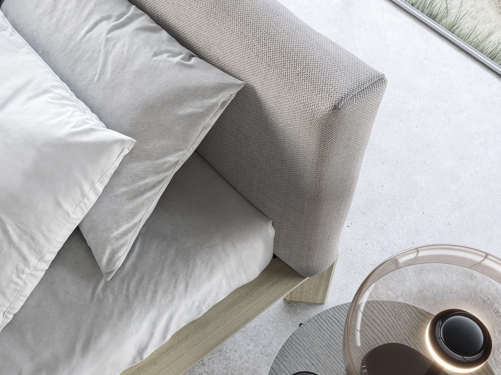 Detalle del tapizado en tejido Libra de Crevin