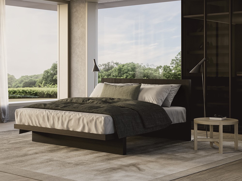 Cama AD de Besform en chapa natural con acabados artesanos