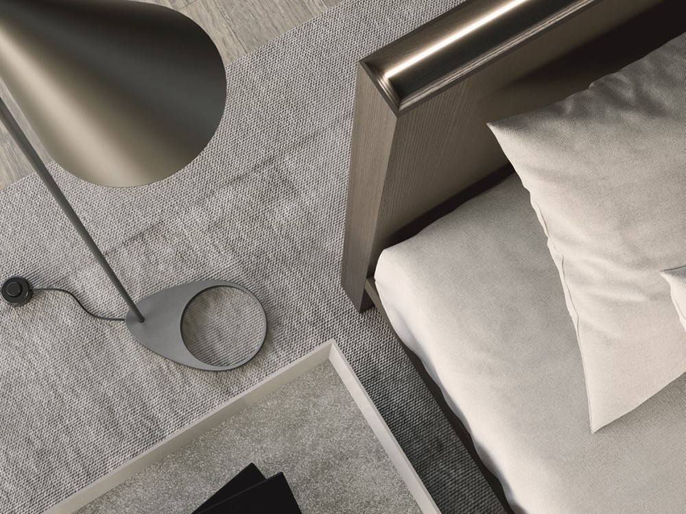 Detalle del cabecero y la mesita de noche de la colección Night Collection de Besform