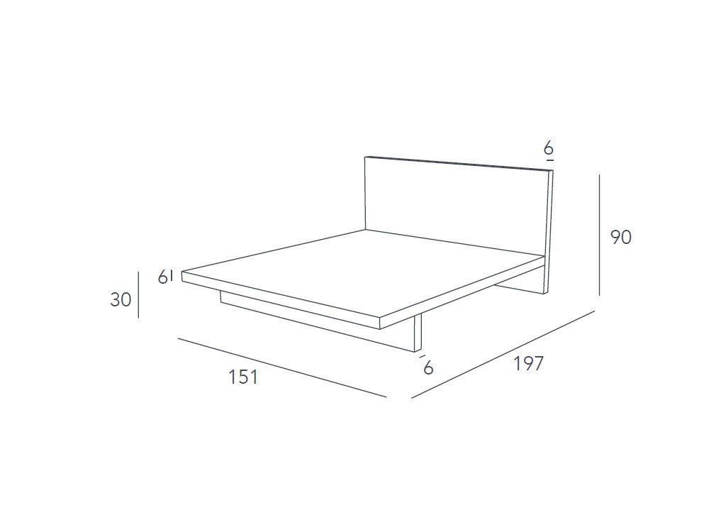 Medidas de la cama AD para colchón de 150x190cm de Besform