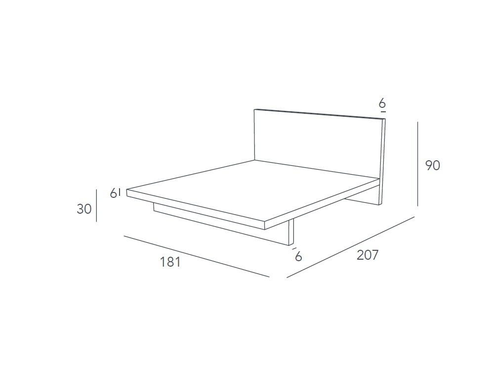 Medidas de la cama AD para colchón de 180x200cm de Besform
