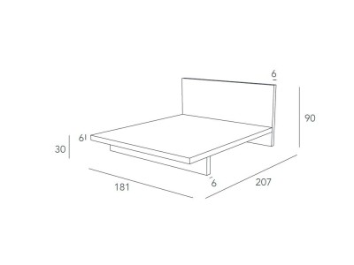 Medidas de la cama AD para colchón de 180x200cm de Besform