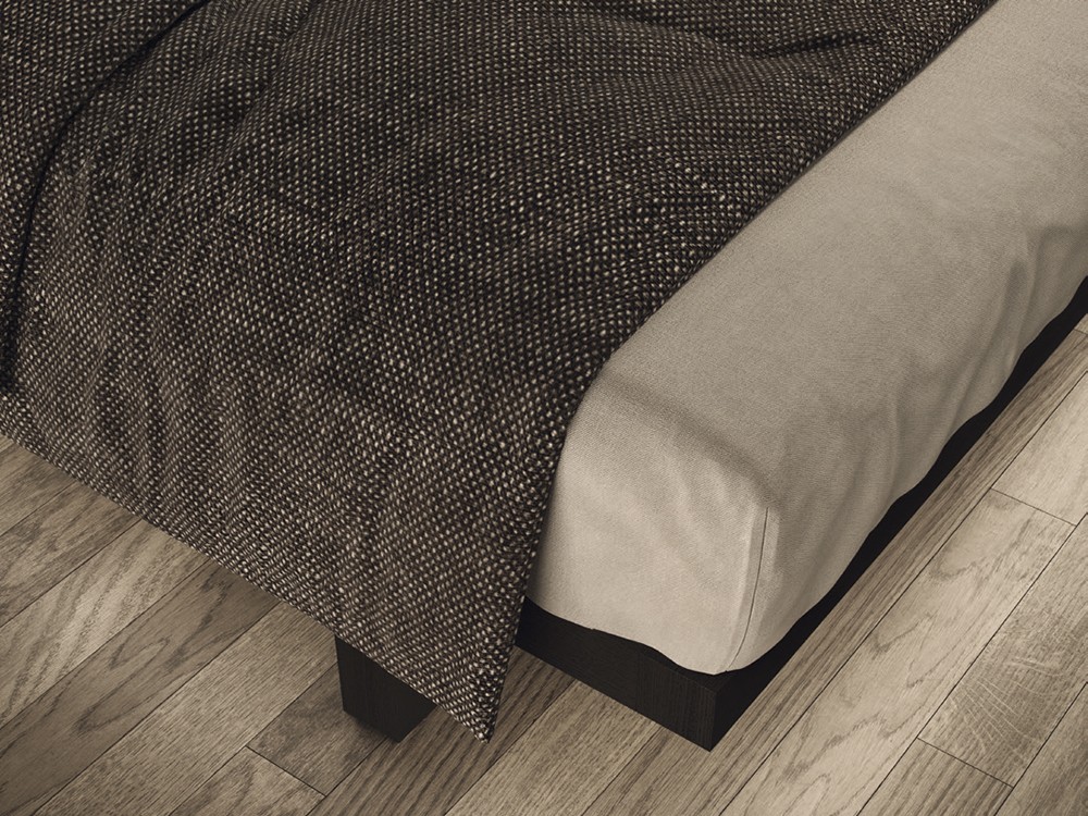 Detalle de la cama AD con cabecero corrido y base Night Collection de Besform