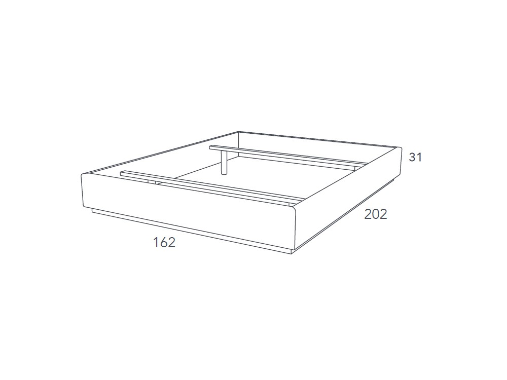 Medidas de la base tapizada Night Collection de Besform tapizado en tejidos de Crevin