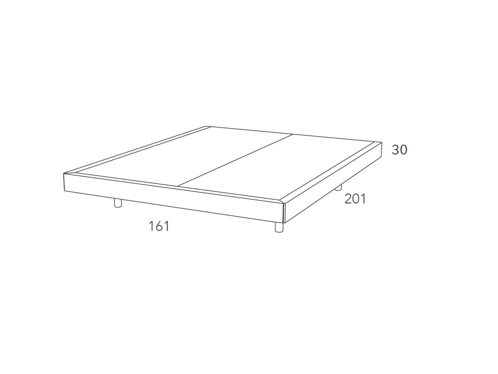 Medidas de la base Meet Night Collection de Besform tapizado en tejidos de Crevin