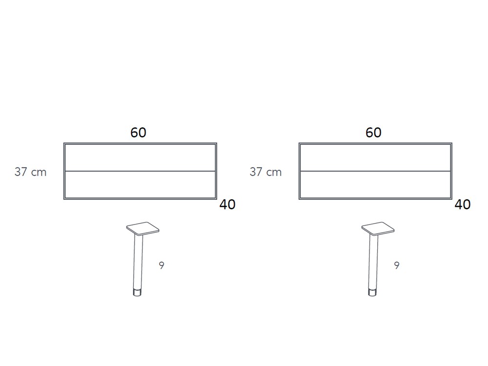 Medidas de las dos mesitas de noche Night Collection de Besform