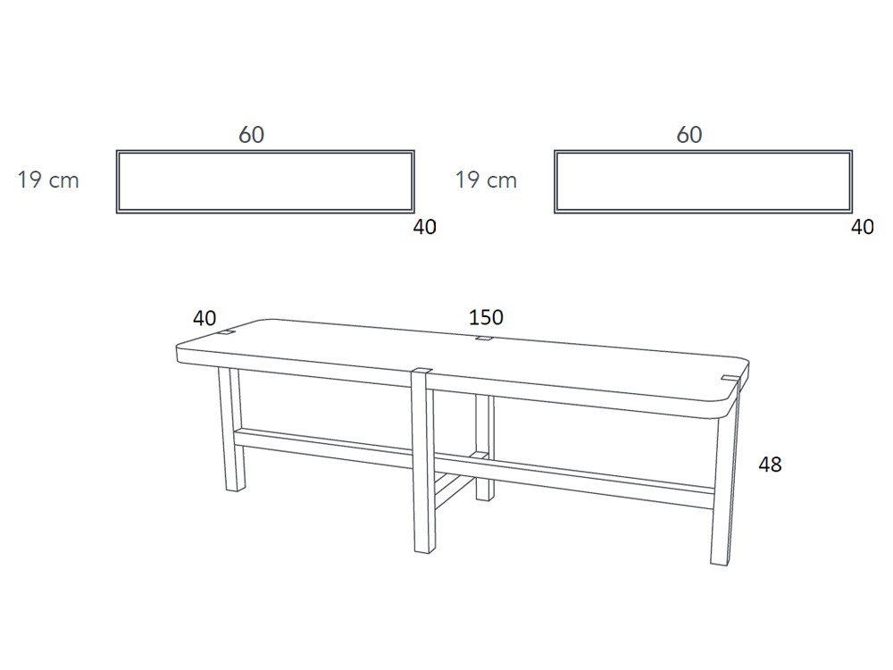 Medidas de las dos mesitas de noche y mesa auxiliar Night Collection de Besform